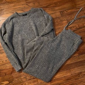 $129 DKNY Luxurious Cashmere Blend Ribbed Sweater Knit Lounge Set .. Ladies S